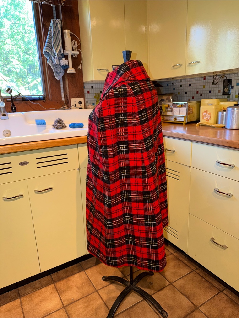 Pendleton Wool Cloak Type Jacket Plaid Cape - Picture 3 of 6